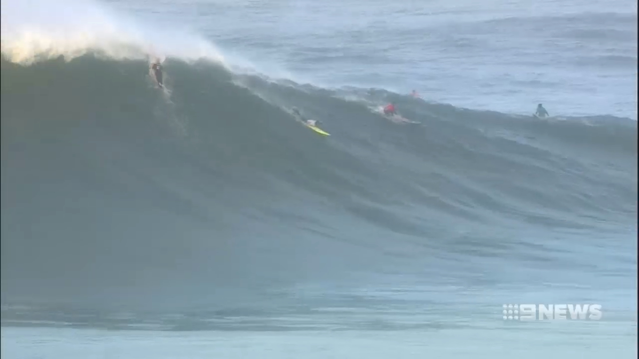 Big wave surfers take on Nazare