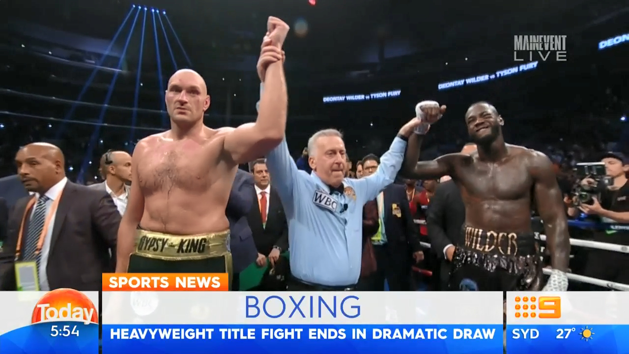 Fury and Wilder draw in heavyweight bout