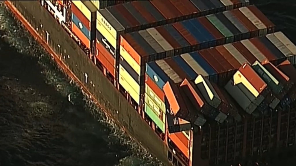 Cargo Ship APL England Which Lost 40 Containers Off NSW Coast Docks In ...