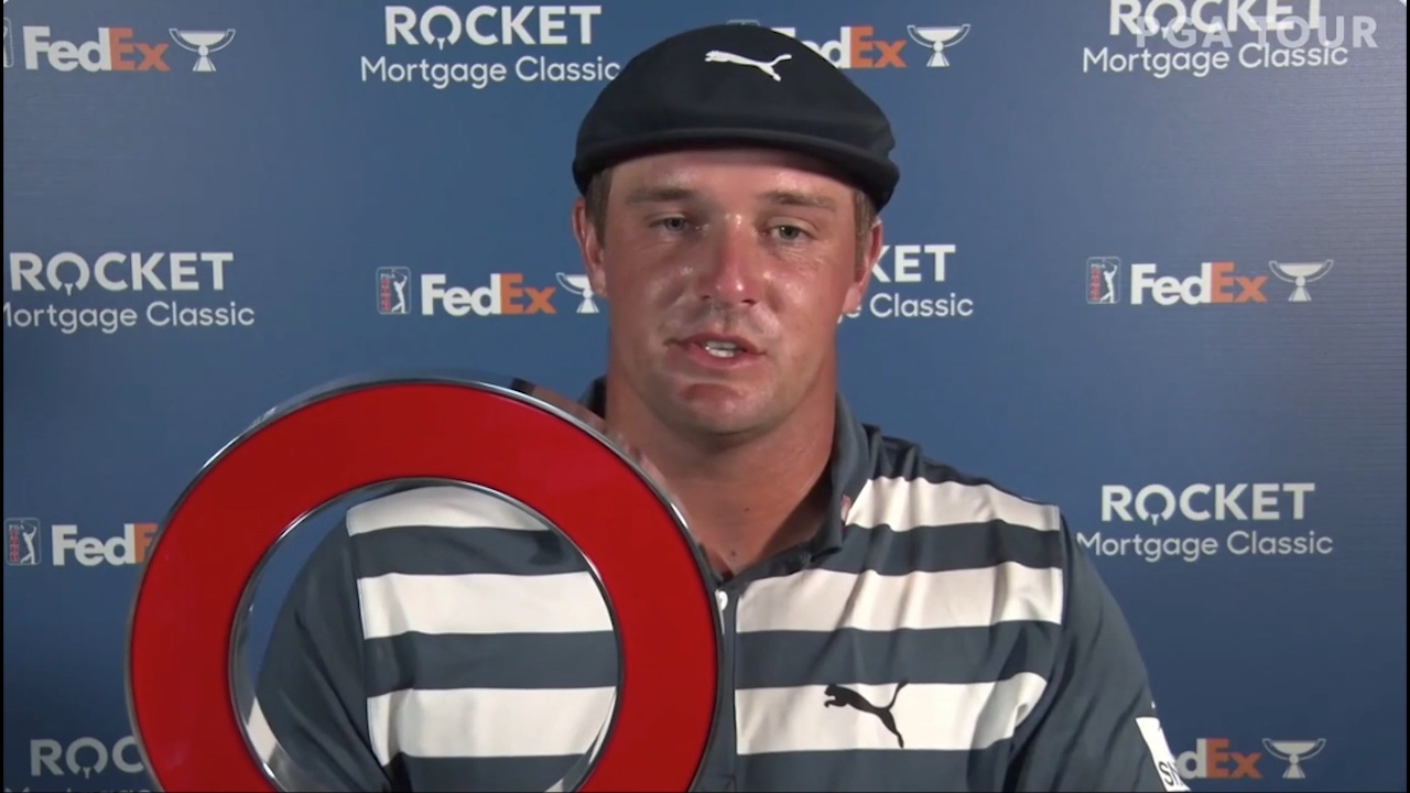 DeChambeau celebrates Rocket Mortgage Classic win