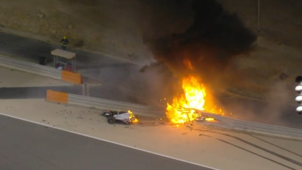 Horrifying fireball crash in F1 Bahrain GP
