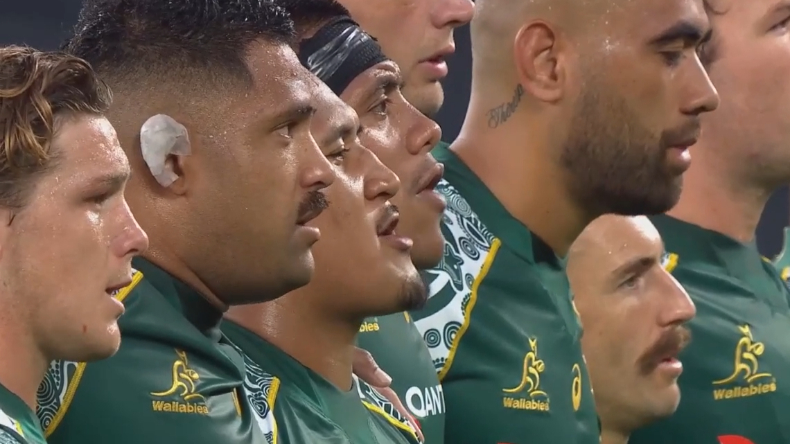 Australian anthem includes Indigenous lyrics during Wallabies and Argentina clash