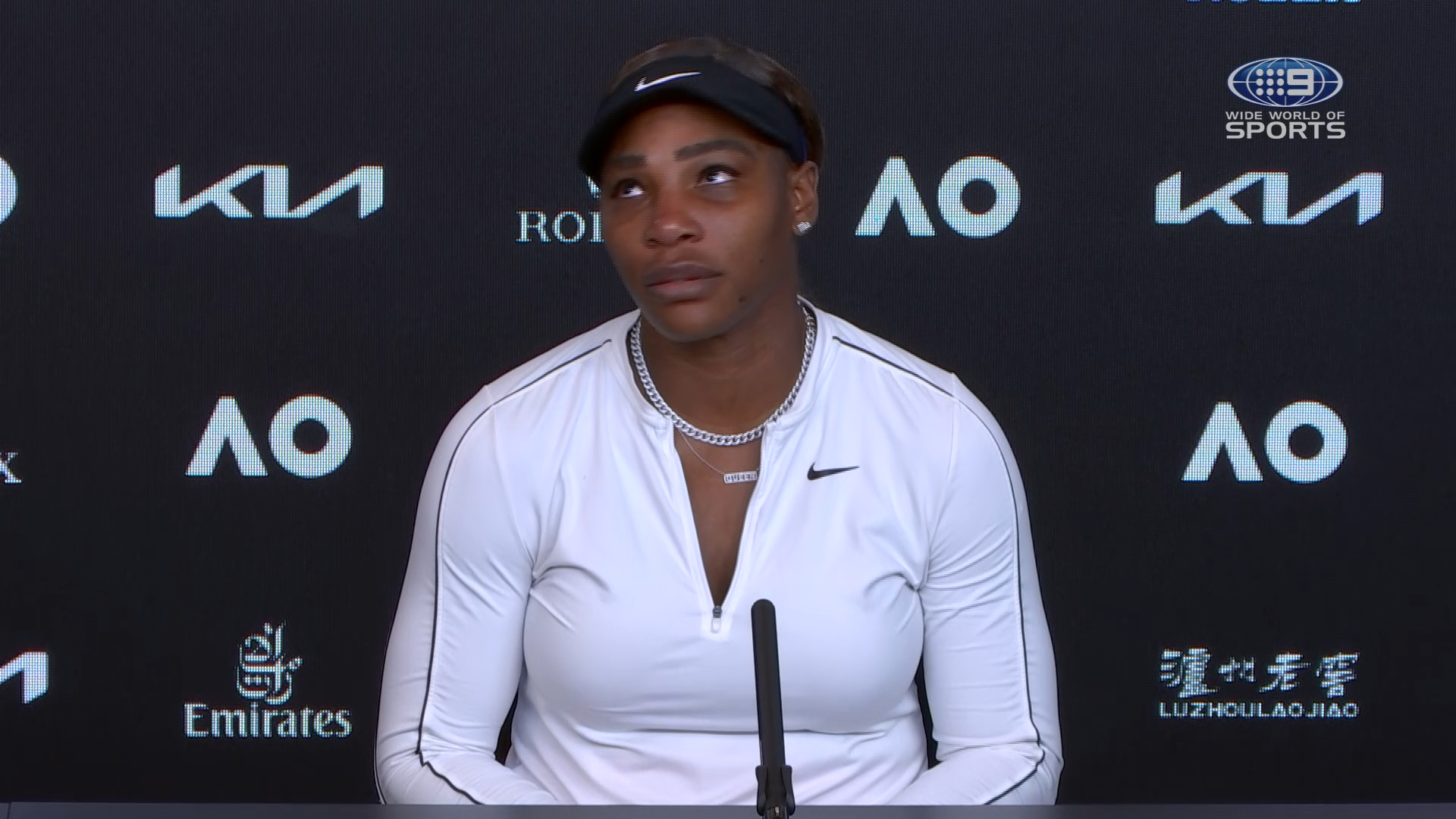 Serena breaks down after retirement question