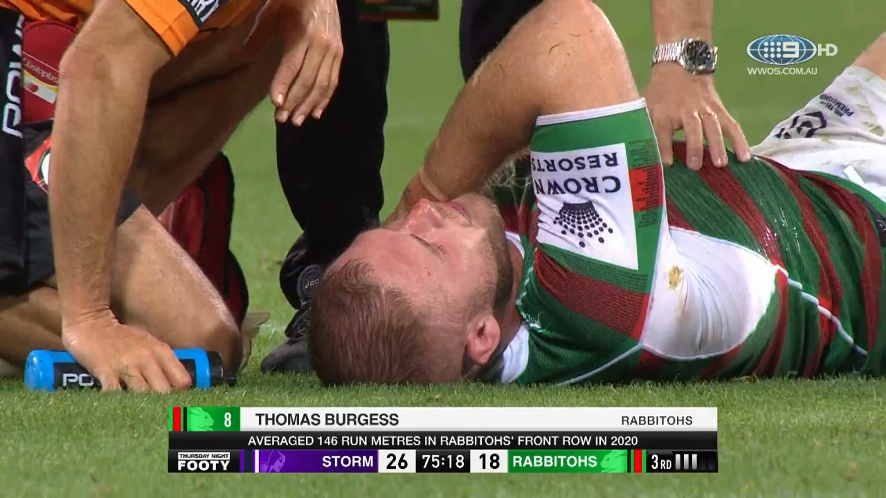 Burgess cops nasty neck injury