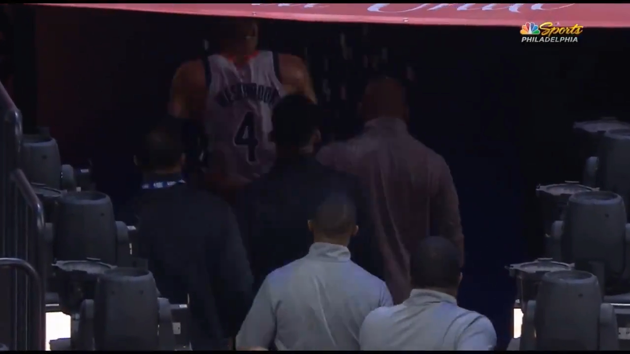 Westbrook fumes after fan throws popcorn