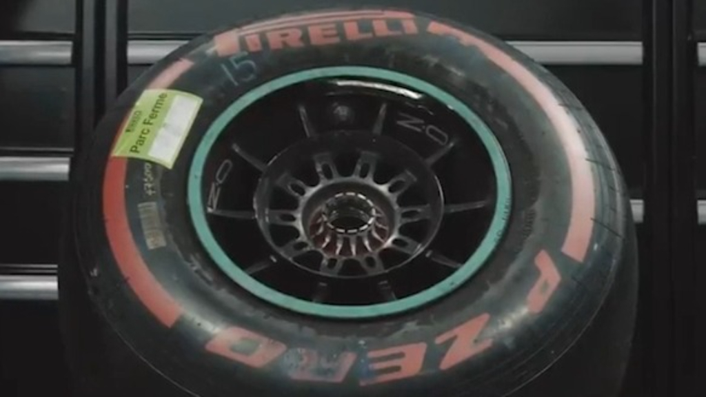 Mercedes finally remove stuck Bottas tyre