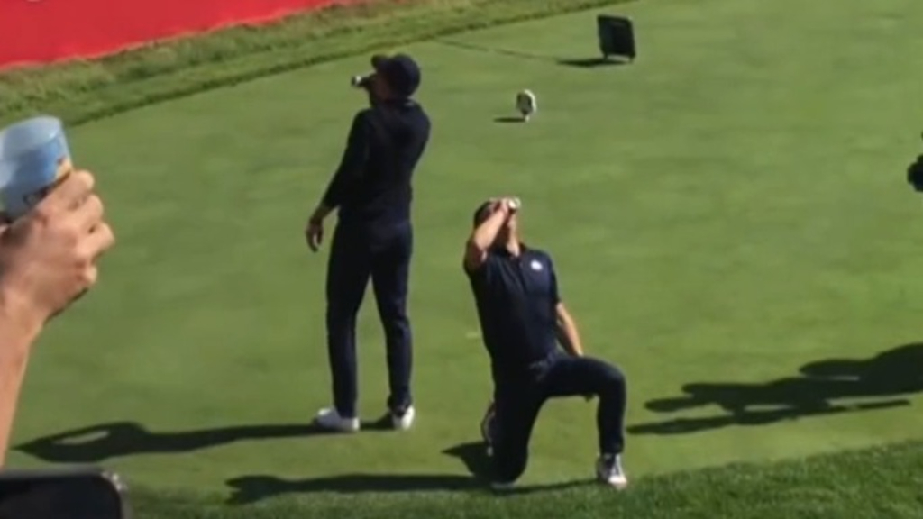 US star chugs beer at Ryder Cup