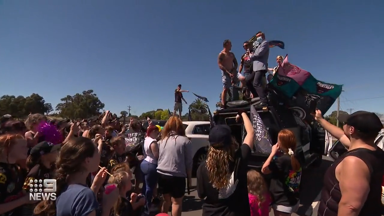 Penrith Panthers fans celebrate Grand Final win