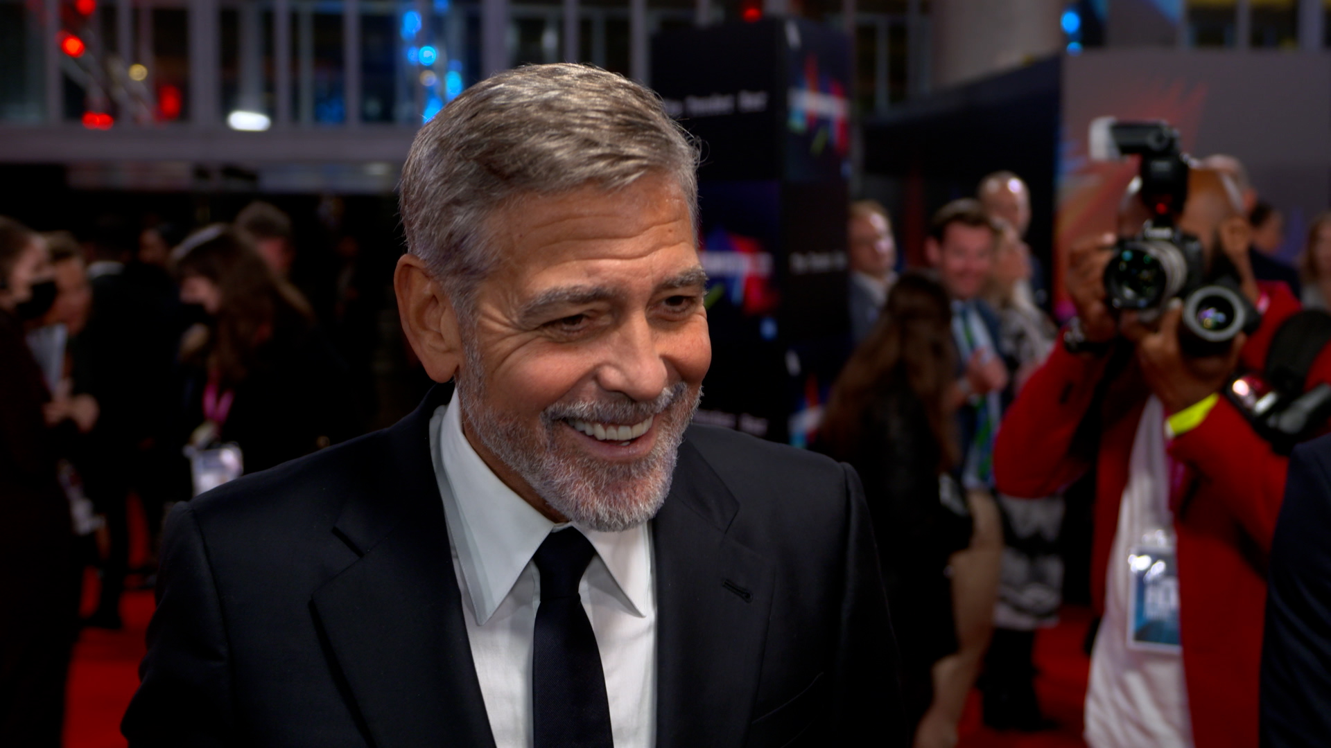 George Clooney talks to 9Honey Celebrity at The Tender Bar premiere