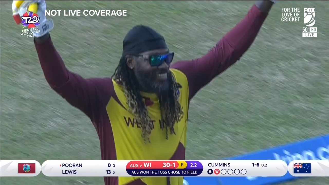 Chris Gayle dismissed, appears to play his final game for West Indies