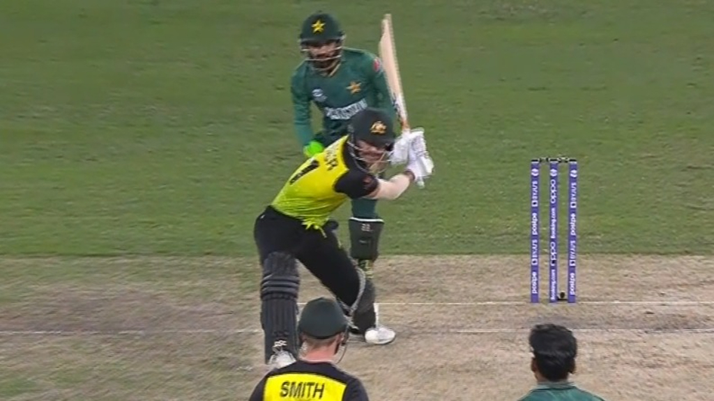 Warner smacks double-bouncer for six