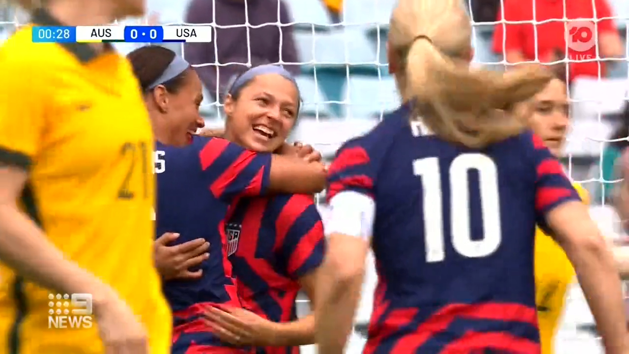 The Matildas go down 3-0 to the USA