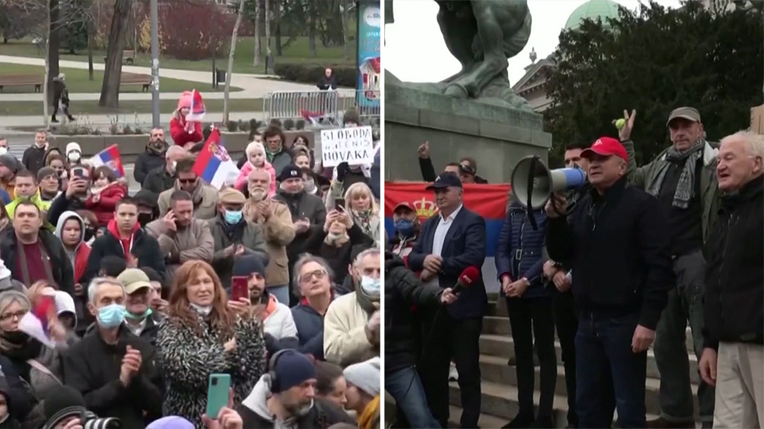 Djokovic's supporters take a stand in Belgrade