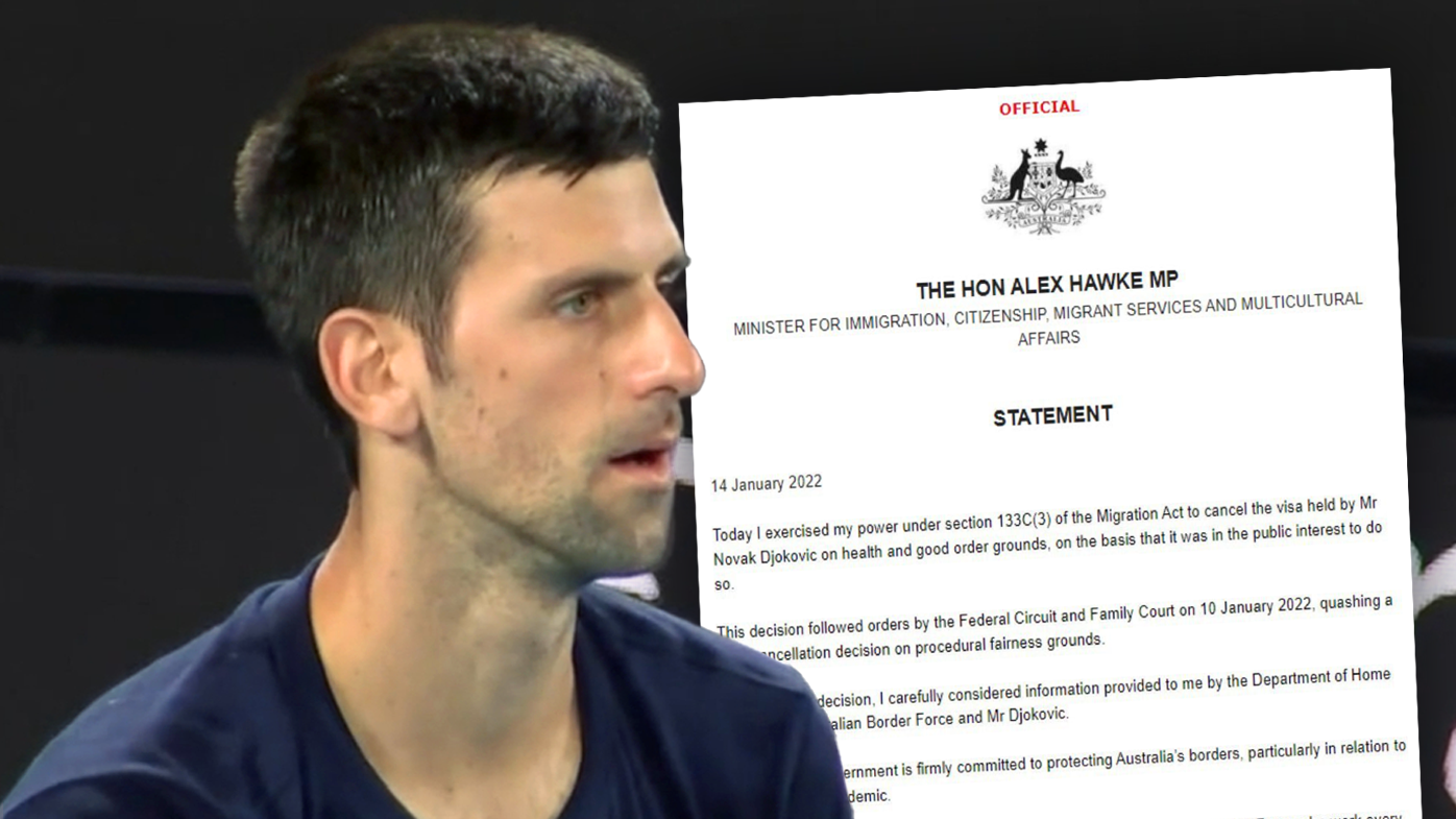 Novak Djokovic appeals visa cancellation and to face court today