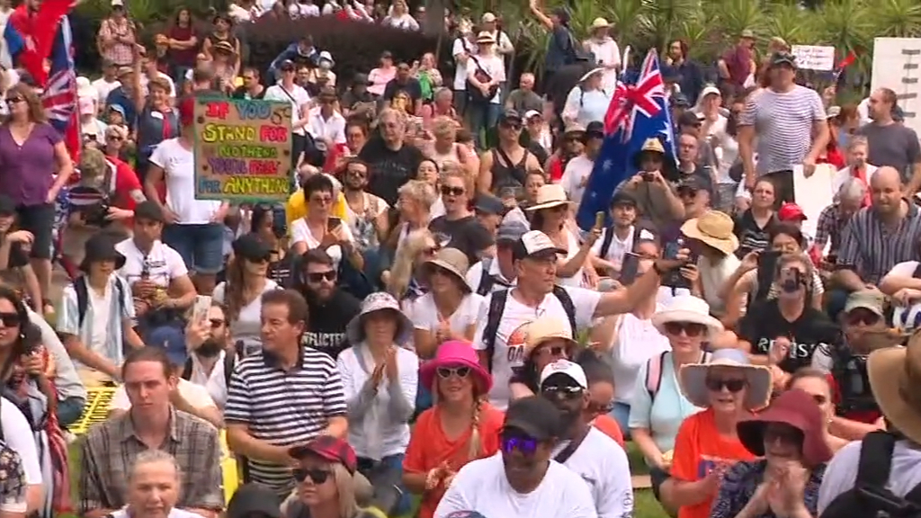 Anti-vax protest in Sydney's CBD 