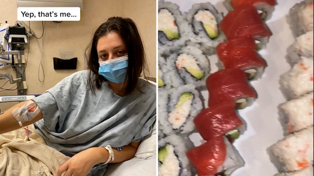 Woman ends up in hospital after overeating at sushi buffet