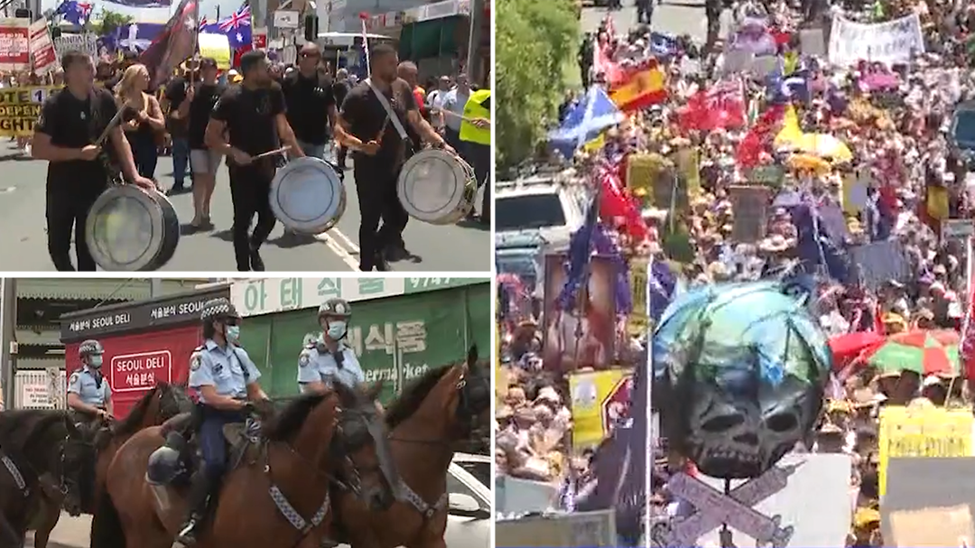 'Freedom' protest forced street closures in western Sydney