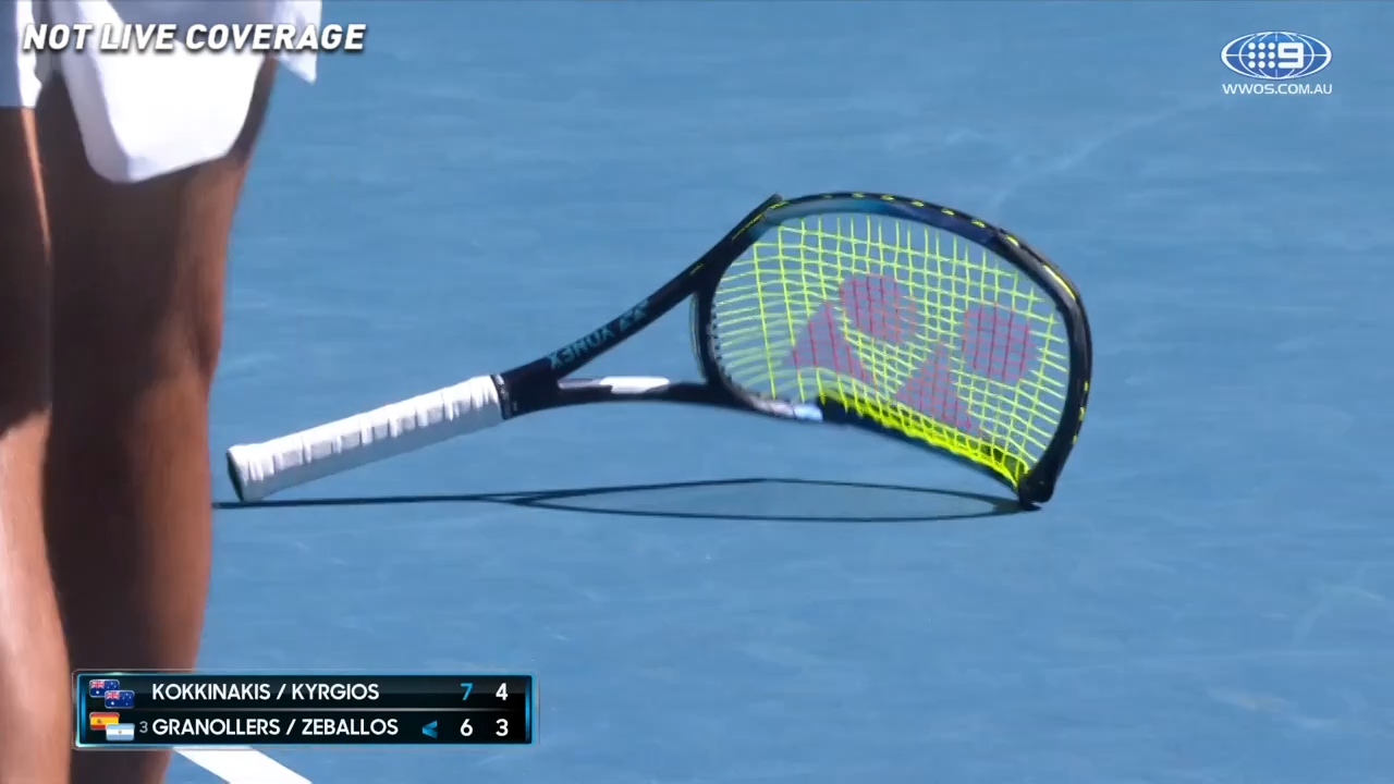 Filthy Kyrgios smashes racquet