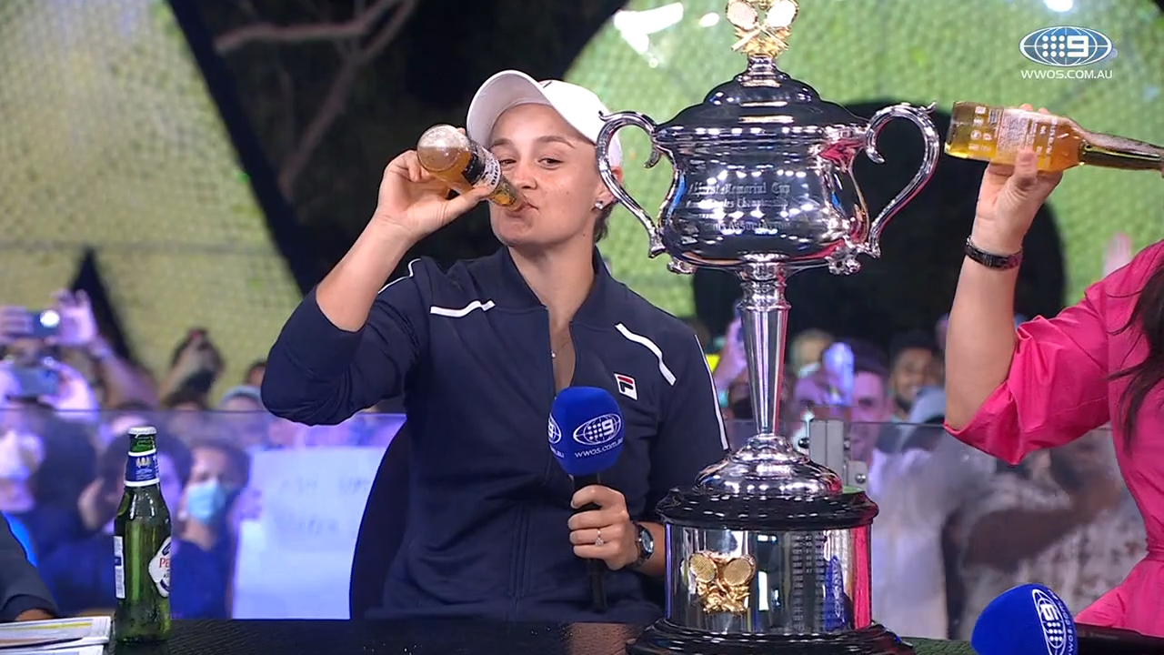 Panel cracks the beers in toast to Barty glory