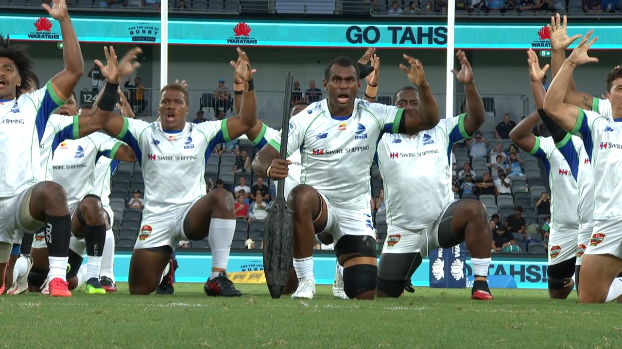 The Fijian Drua perform a spine-tingling war cry