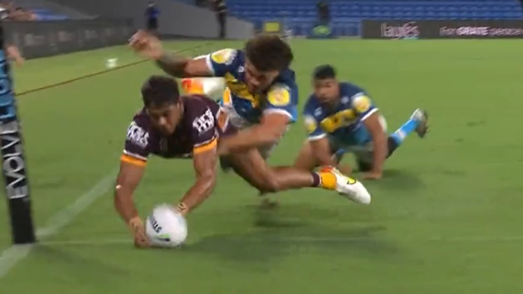 Broncos young gun bashes over the line