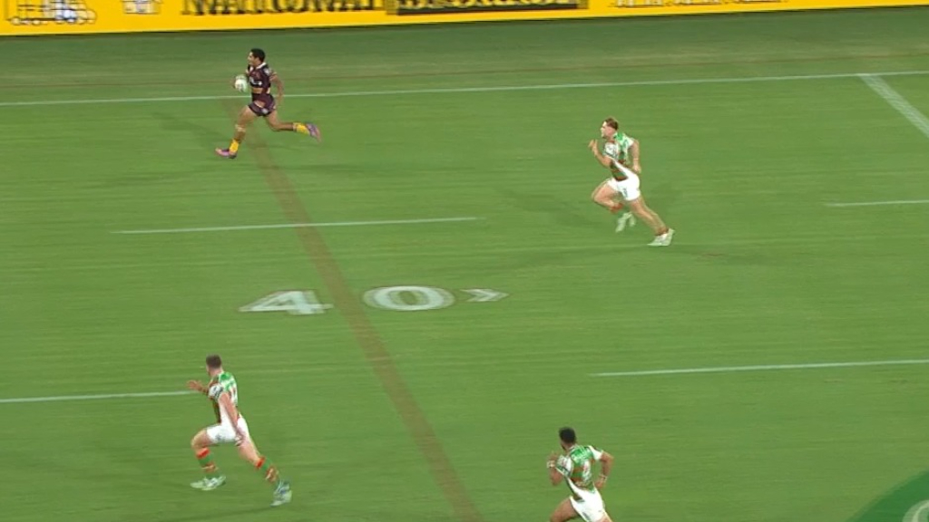 Albert Kelly runs the length to score for the Broncos