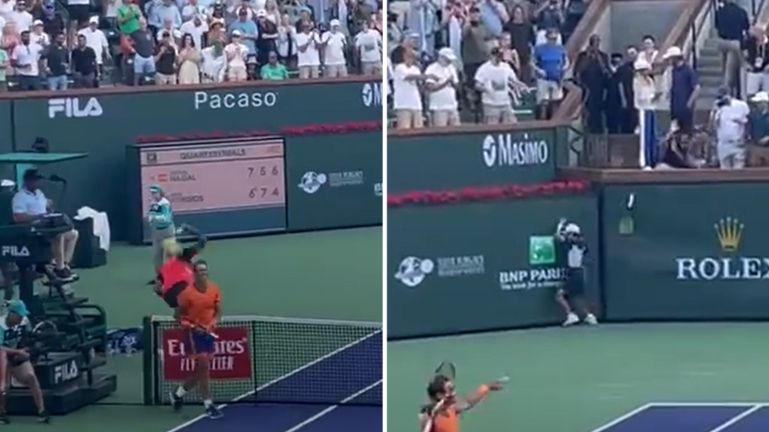 Kyrgios almost takes out ballkid with racquet