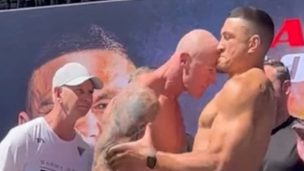 Hall 'headbutts' SBW at weigh in