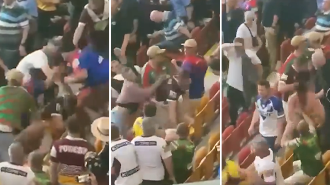 Fans trade blows at NRL's Magic Round