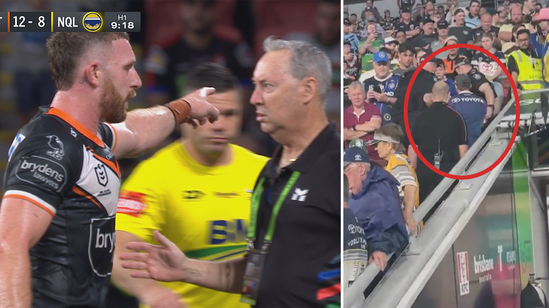 Fan ejected during the Cowboys' win over Wests Tigers