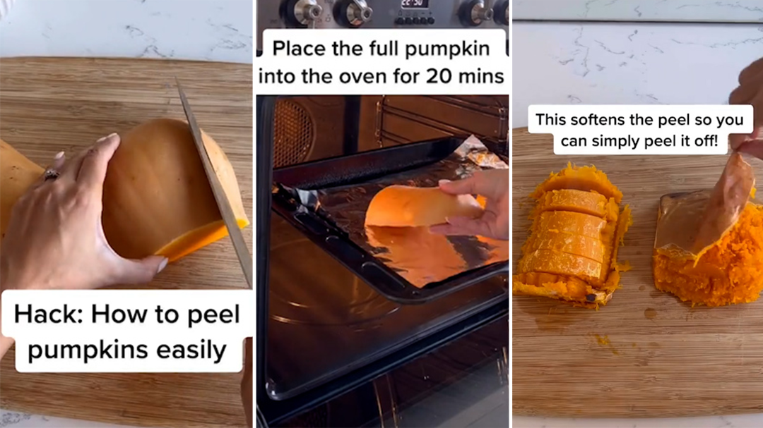 Easy pumpkin peeling hack using the oven