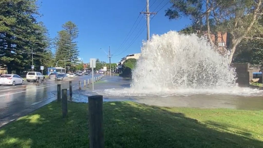 Water main bursts on Sydney's northern beaches