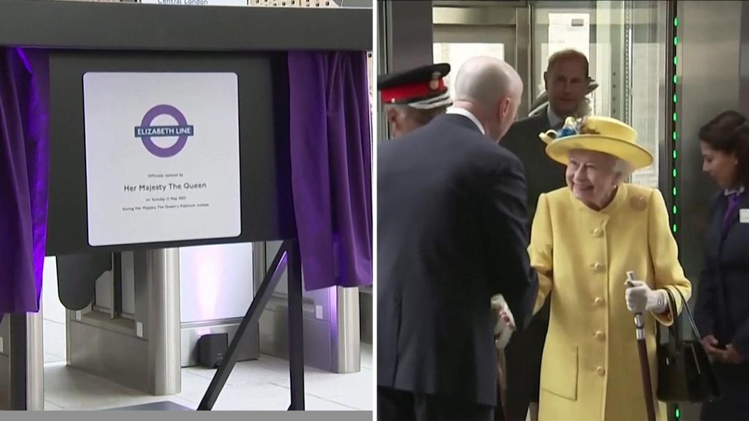Queen's surprise appearance at opening of Elizabeth Line