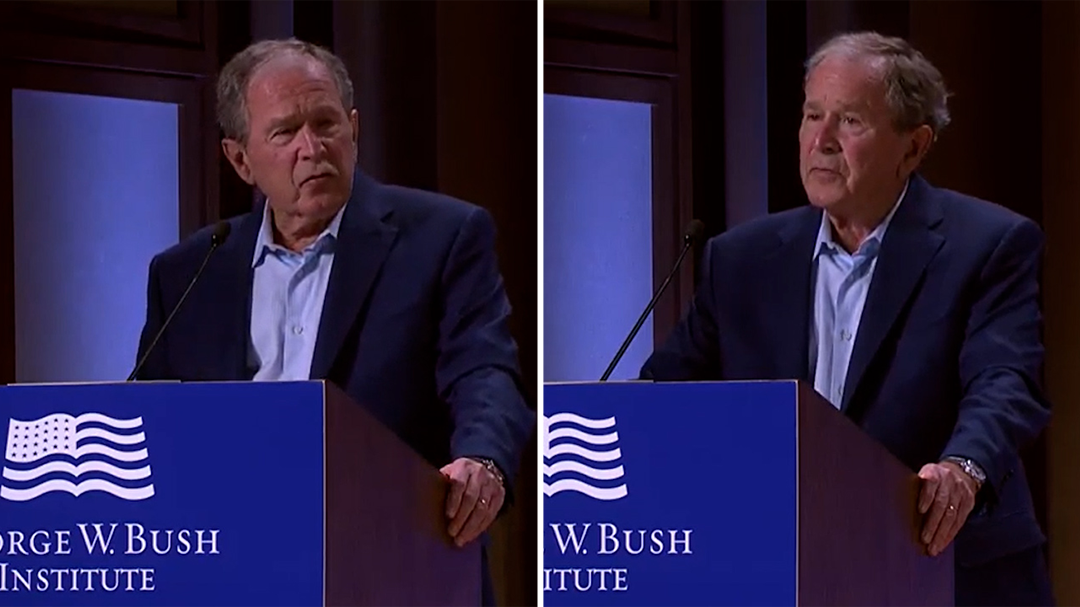 George W Bush accidentally condemns Putin for invasion of 'Iraq'