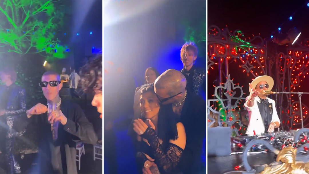 Kourtney Kardashian and Travis Barker's wedding reception videos