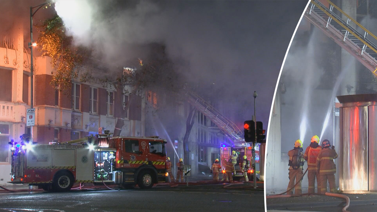 Firefighters battle massive blaze in Melbourne CBD