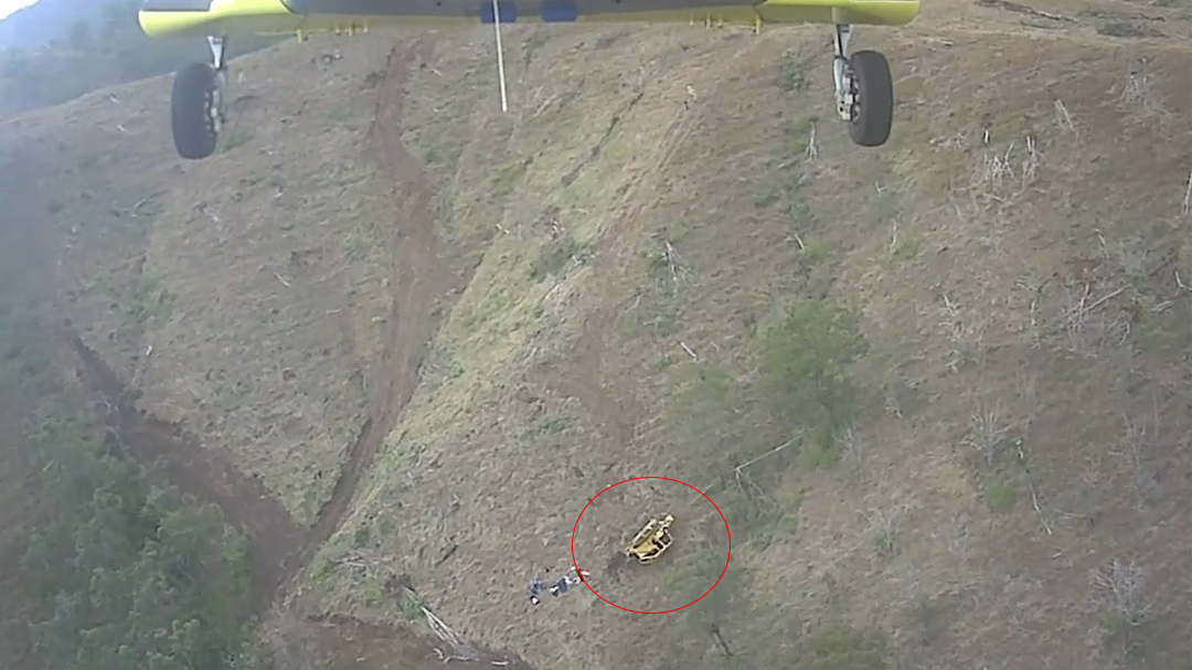 Man airlifted from mountainside after rolling in bulldozer