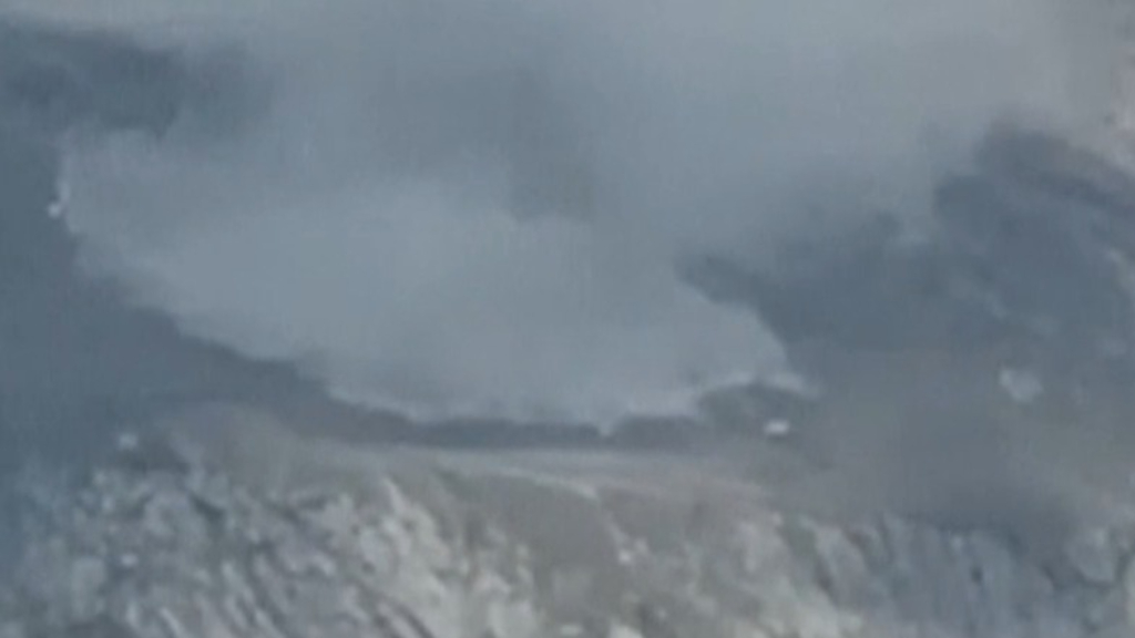 Mountain glacier collapses in the Italian alps