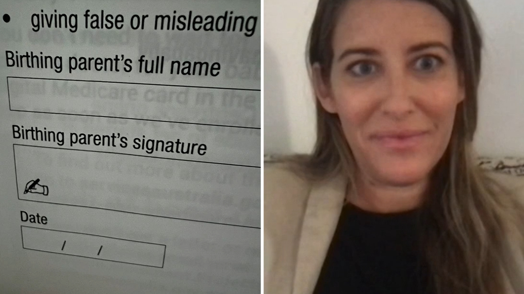 New mum shocked after seeing word 'birthing parent' on government health form