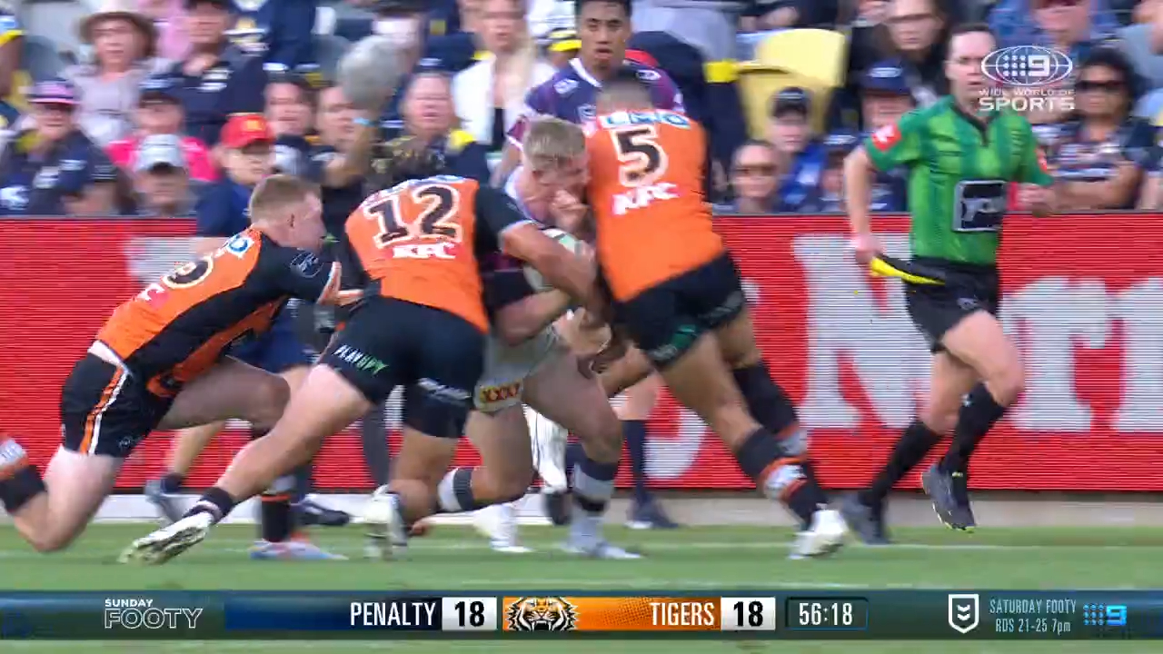 Tiger binned for shoulder charge