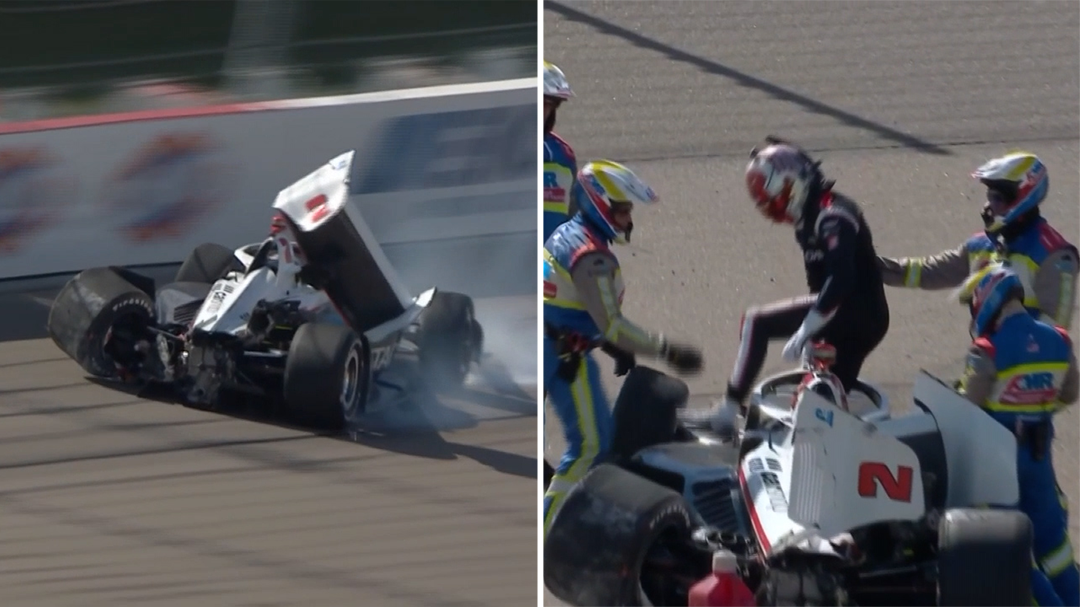 Title contender crashes out of IndyCar race lead