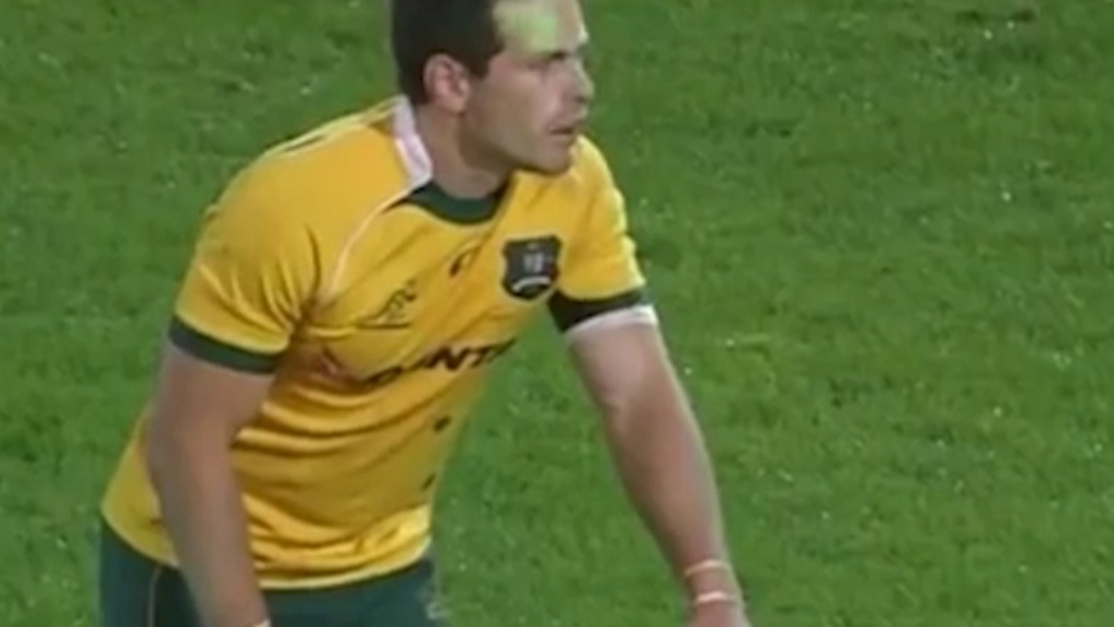 Wallabies star targeted by laser