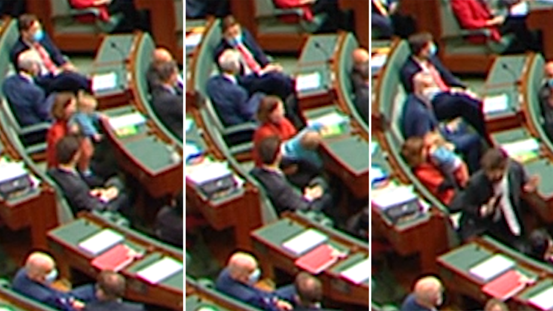 Politician Lisa Chesters' toddler son causes scene during parliament