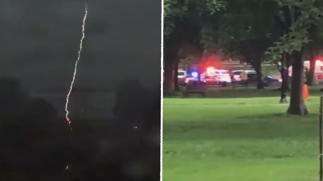 Four critically injured after lightning strike outside White House