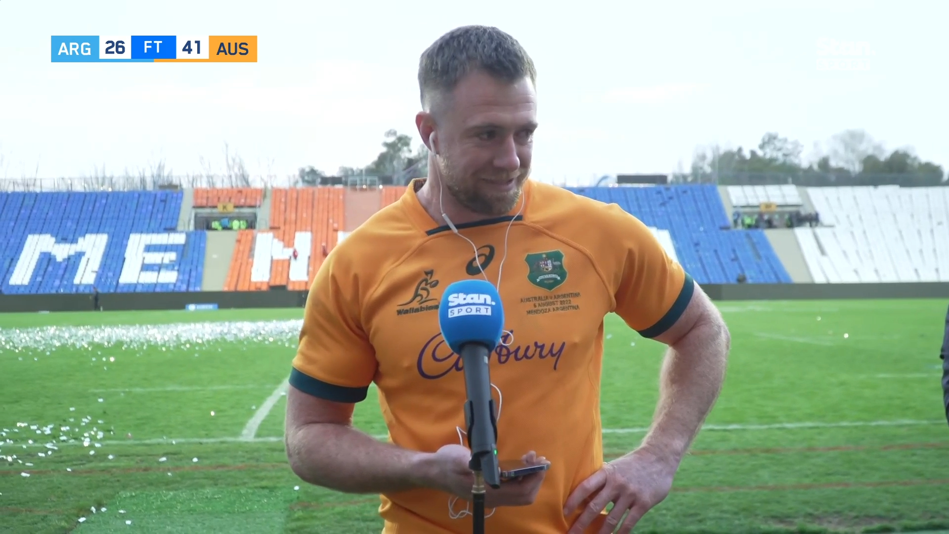 Wallaby tears up after debut