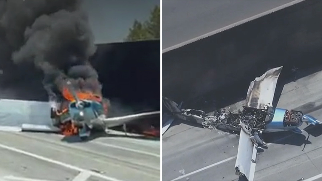 Small plane crashes into United States highway