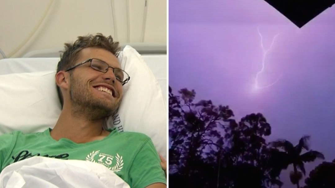 Man struck by lightning while holding umbrella