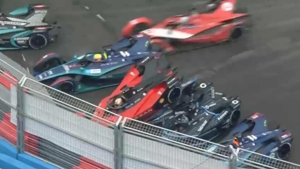 Extraordinary eight-car pile-up stops Formula E race