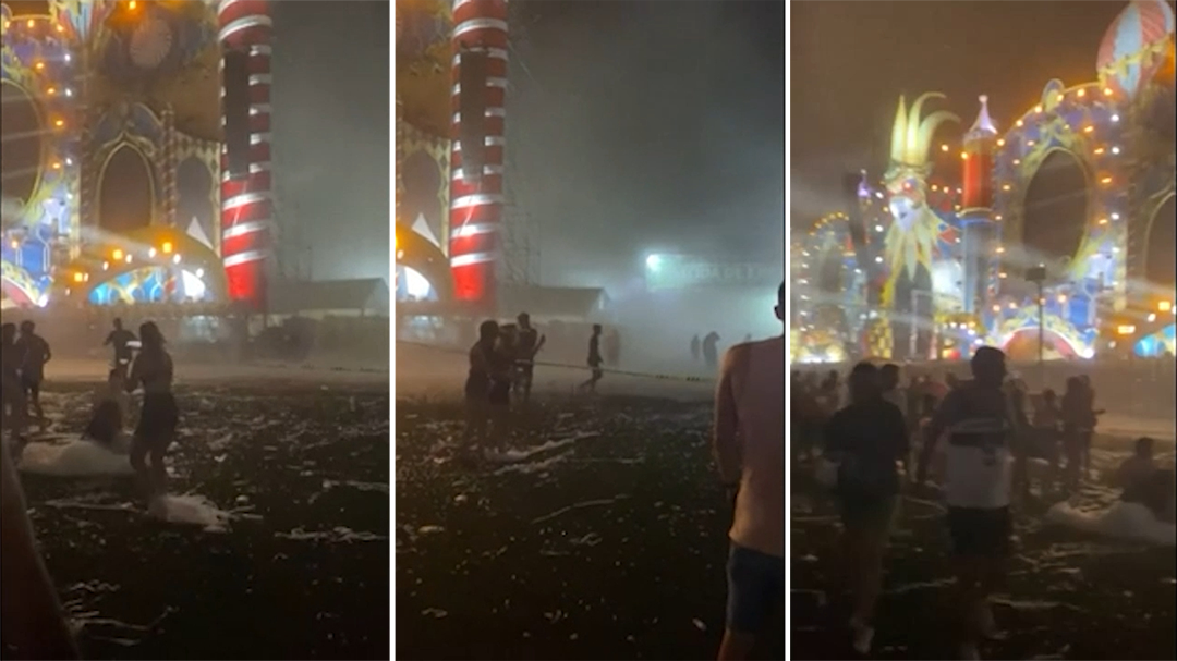 Strong wind causes part of festival stage to collapse