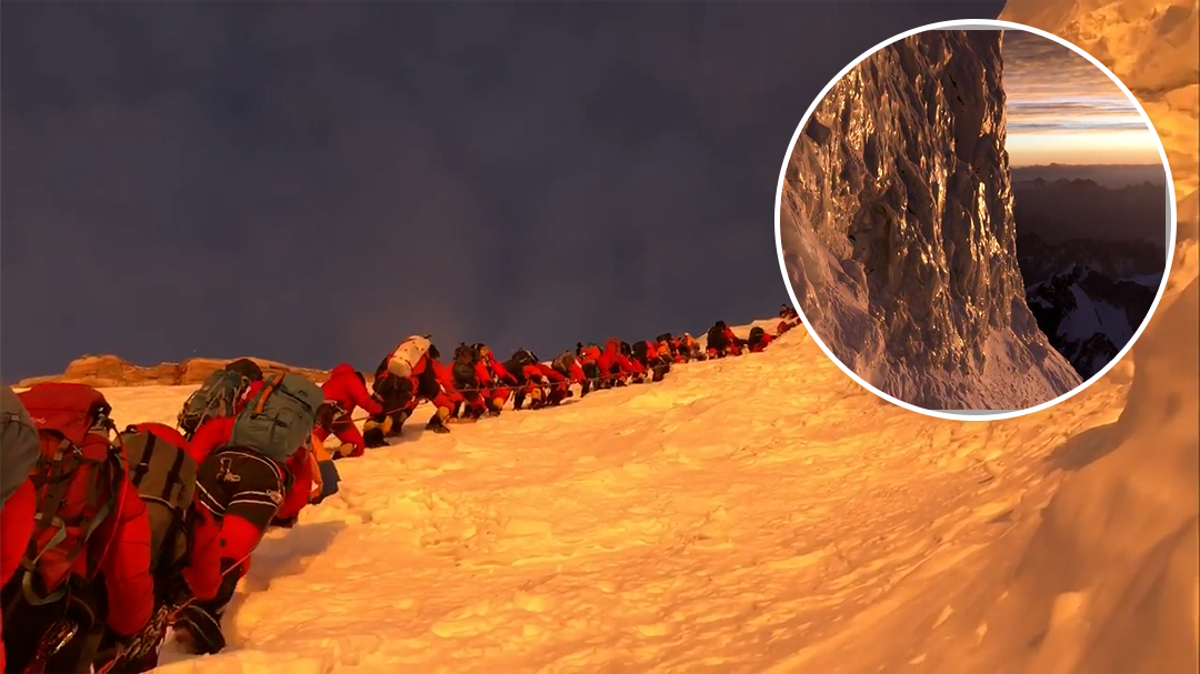 Crowds of climbers on K2